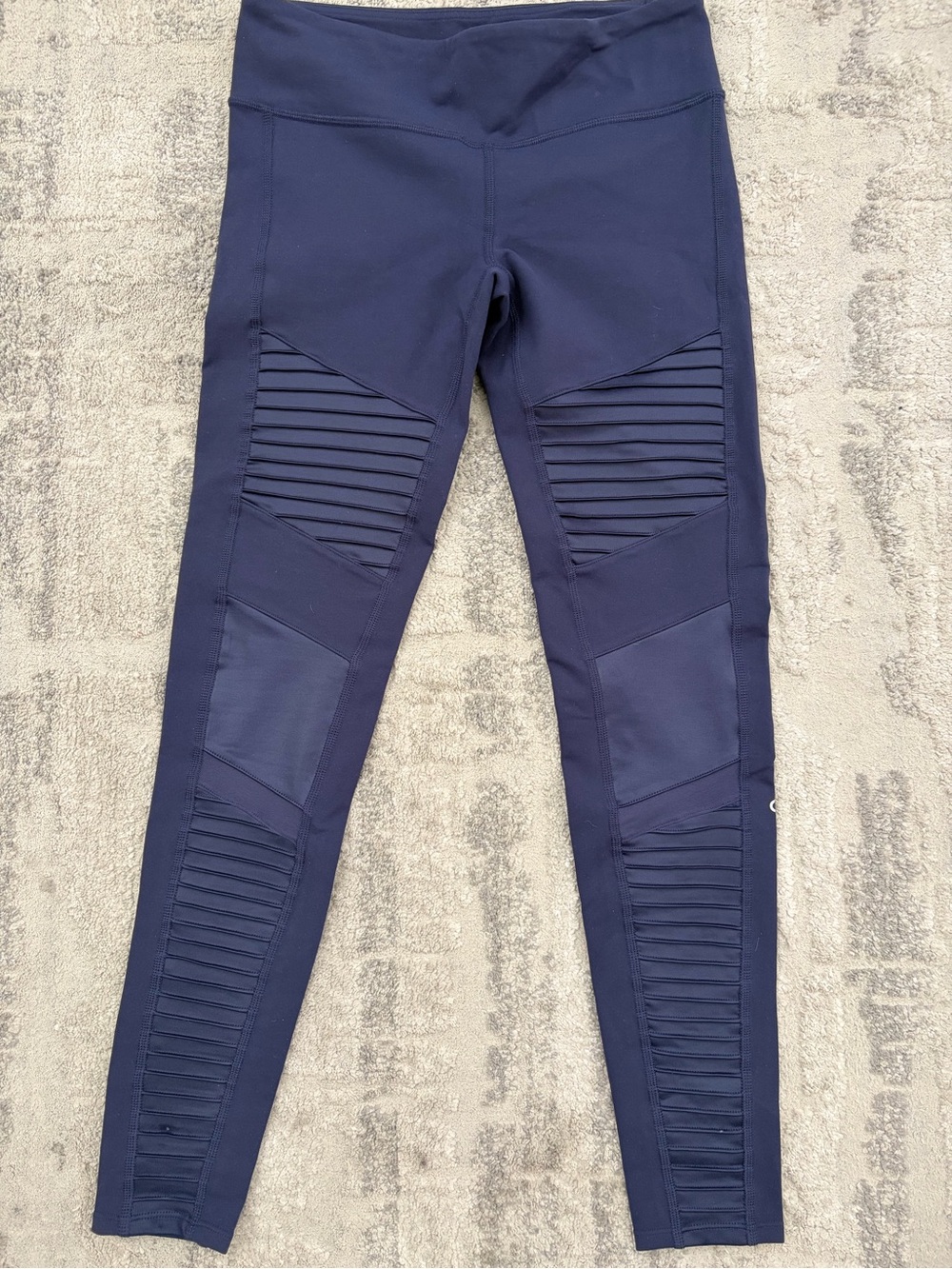 ALO Navy Moto-Panel Active Leggings